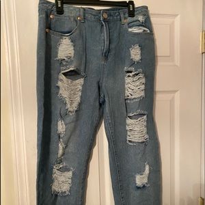 Distressed jeans